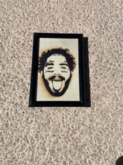 Post Malone Wood Engraved Framed 4X6 Mini picture - Too Good Engravings