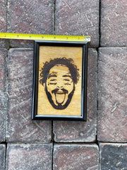 Post Malone Wood Stained Engraved Framed 4X6 Mini picture - Too Good Engravings