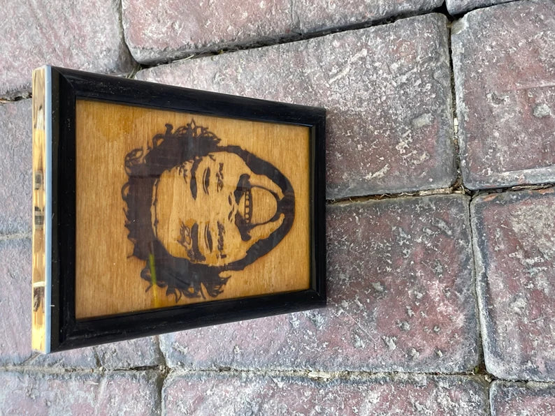 Post Malone Wood Stained Engraved Framed 4X6 Mini picture - Too Good Engravings
