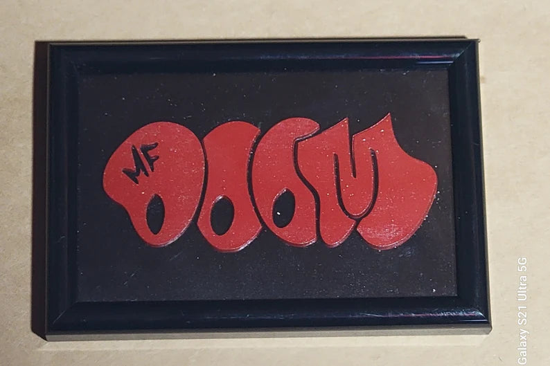 MF DOOM variety color Framed Picture 4x6 hand made Limited painted wood cut engraved - Too Good Engravings