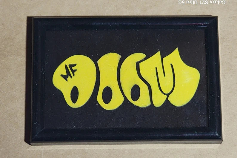 MF DOOM variety color Framed Picture 4x6 hand made Limited painted wood cut engraved - Too Good Engravings