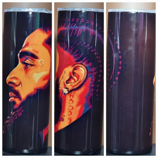 Nipsey Hussle Tumbler's 20oz Coffee Cup Mug double wall Stainless Steel Skinny Tumbler with Lid and Straw - Too Good Engravings