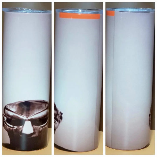 MF Doom Hip Hop Character Tumbler's 20oz Coffee Cup Mug double wall Stainless Steel Skinny Tumbler with Straw and Lid - Too Good Engravings