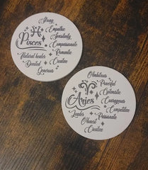 12 Zodiac Sign ceramic Coaster - Too Good Engravings