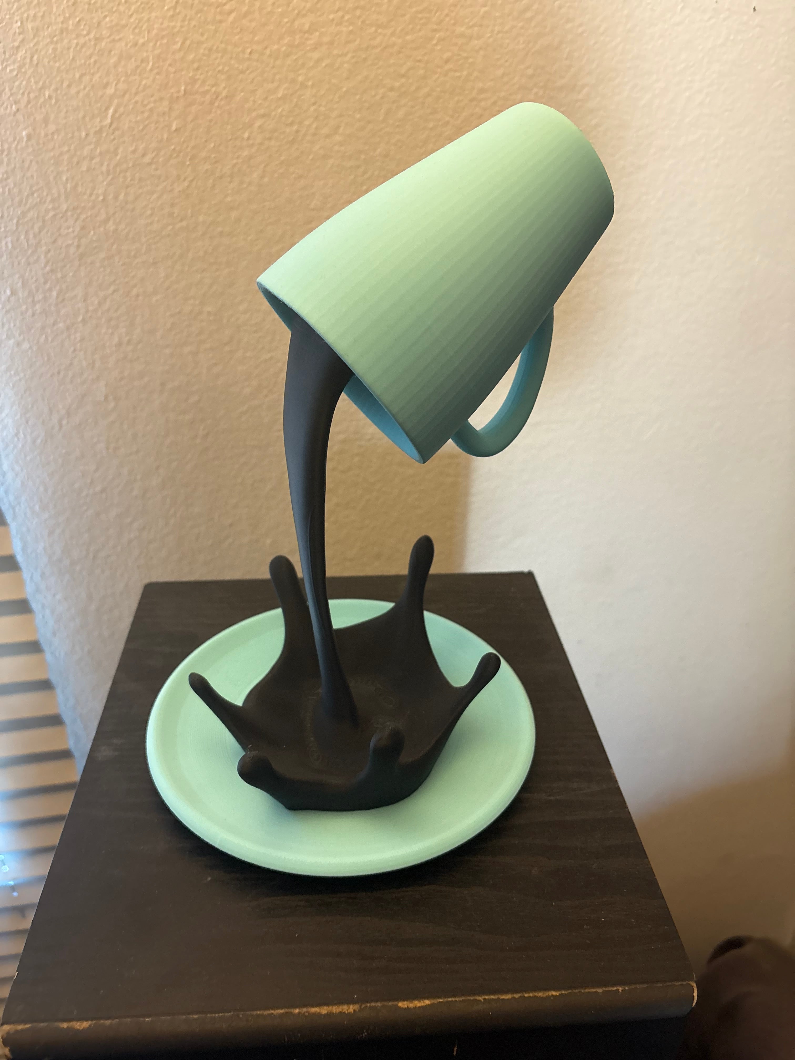 Floating Coffee Cup Sculpture - Too Good Engravings