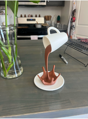 Floating Coffee Cup Sculpture - Too Good Engravings