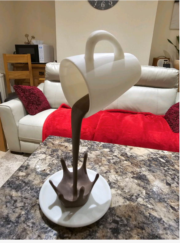 Floating Coffee Cup Sculpture - Too Good Engravings