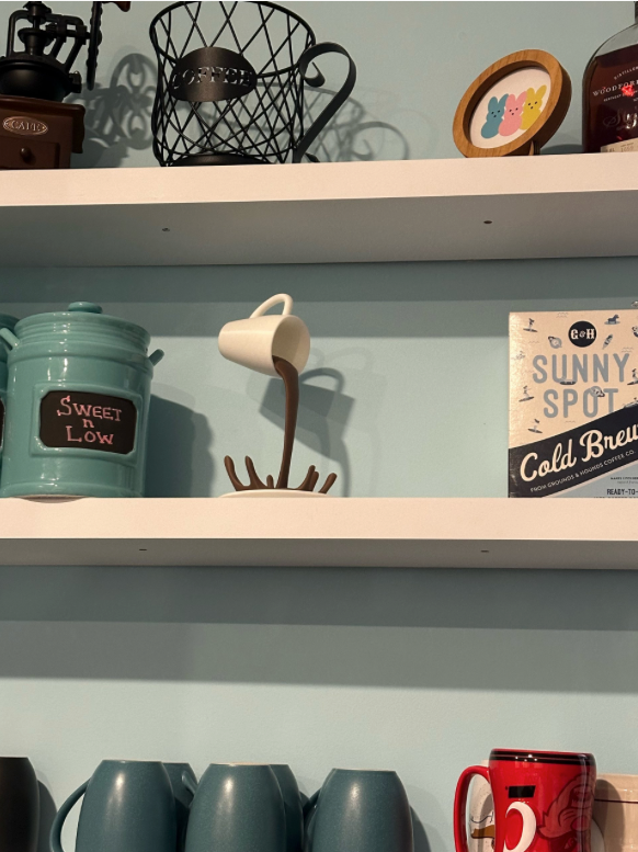 Floating Coffee Cup Sculpture - Too Good Engravings