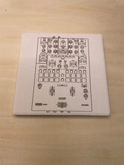 DEEJAY TURNTABLES COASTERS drink coasters dj set music 4 turntables 2 mixers - Too Good Engravings