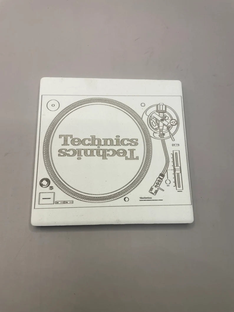 DEEJAY TURNTABLES COASTERS drink coasters dj set music 4 turntables 2 mixers - Too Good Engravings