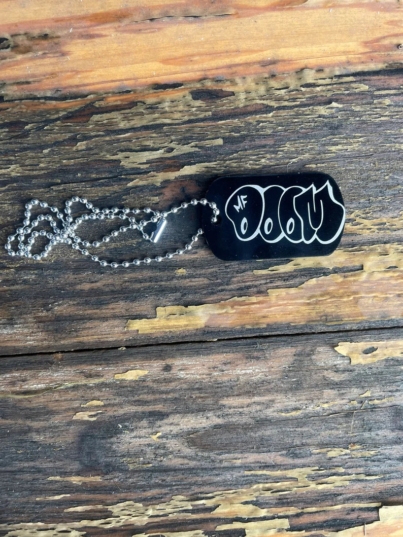 MF DOOM Military Dog Tag Pendant Necklaces Keychain - Too Good Engravings