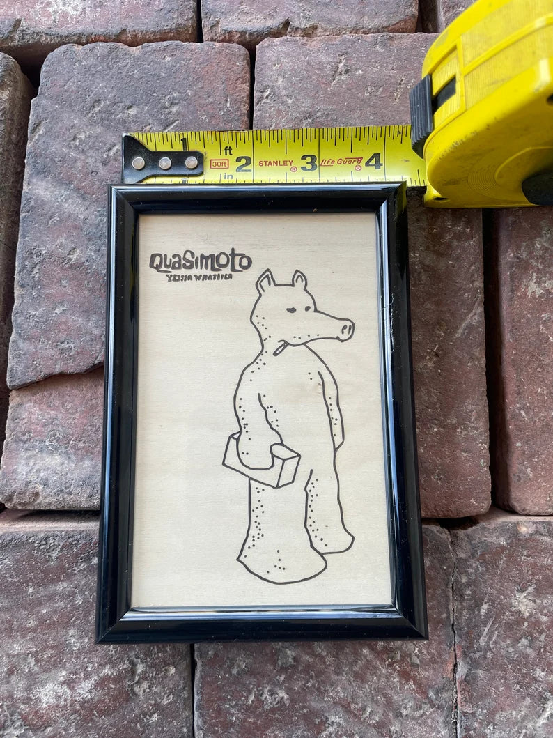 Quasimoto Madlib lord Quas Framed Picture 4x6 hand made LIMTED painted wood cut - Too Good Engravings