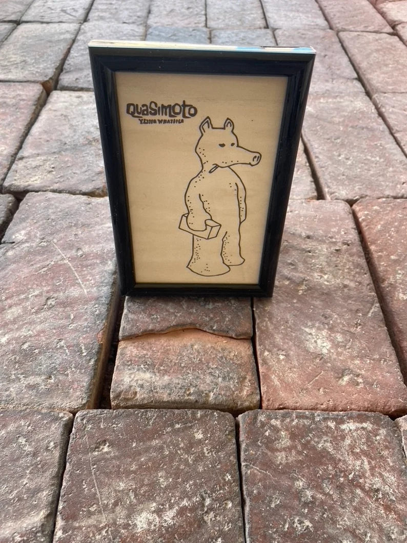 Quasimoto Madlib lord Quas Framed Picture 4x6 hand made LIMTED painted wood cut - Too Good Engravings
