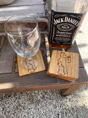 Quasimoto Madlib Beer DRINK COASTER wood engraved stained set of 4 - Too Good Engravings