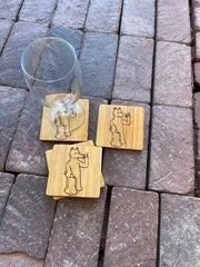 Quasimoto Madlib Beer DRINK COASTER wood engraved stained set of 4 - Too Good Engravings