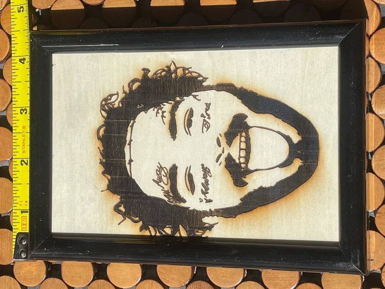 Post Malone Wood Engraved Framed 4X6 Mini picture - Too Good Engravings