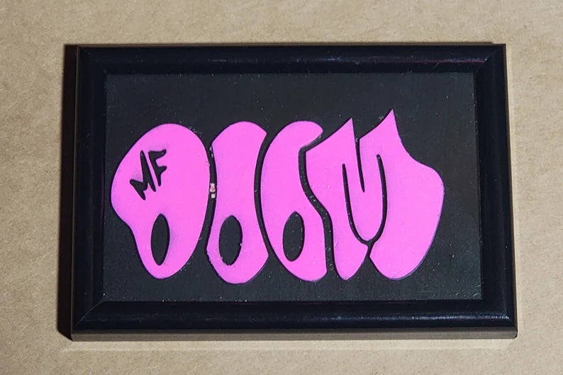 MF DOOM variety color Framed Picture 4x6 hand made Limited painted wood cut engraved - Too Good Engravings