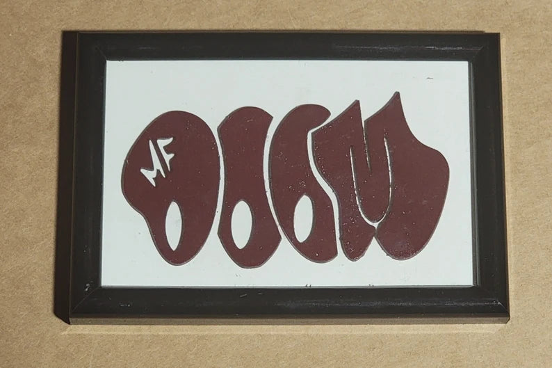 MF DOOM variety color Framed Picture 4x6 hand made Limited painted wood cut engraved - Too Good Engravings