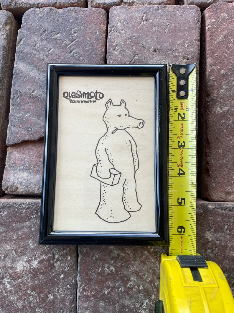 Quasimoto Madlib lord Quas Framed Picture 4x6 hand made LIMTED painted wood cut - Too Good Engravings