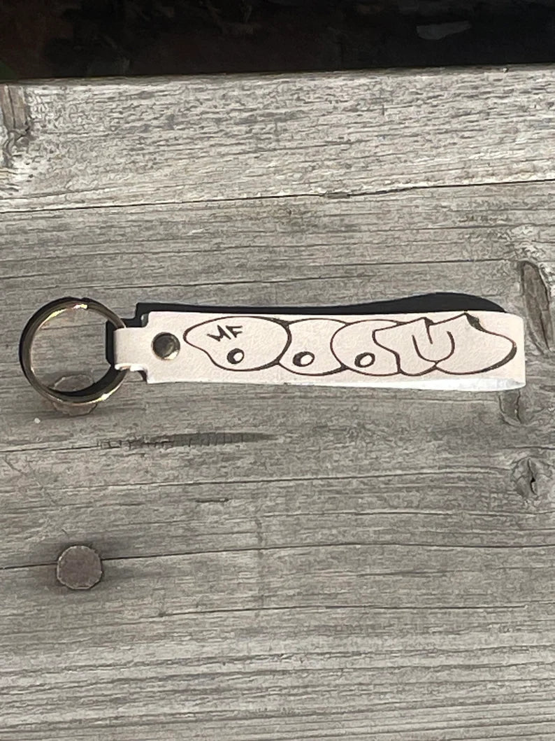 MF DOOM Keychain leatherette - Too Good Engravings