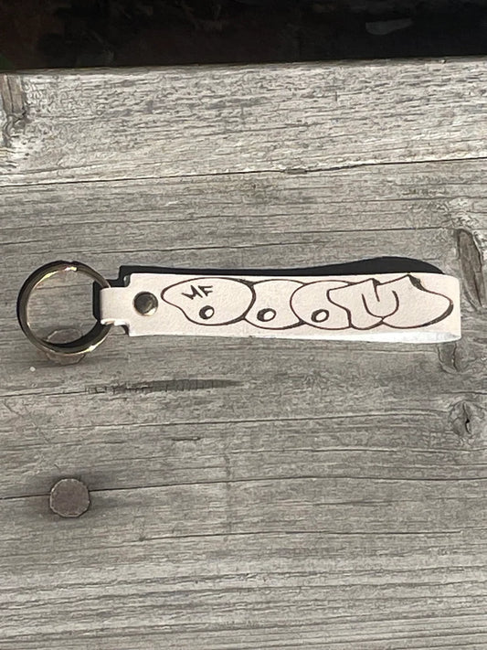 MF DOOM Keychain leatherette - Too Good Engravings