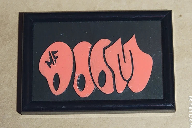 MF DOOM variety color Framed Picture 4x6 hand made Limited painted wood cut engraved - Too Good Engravings