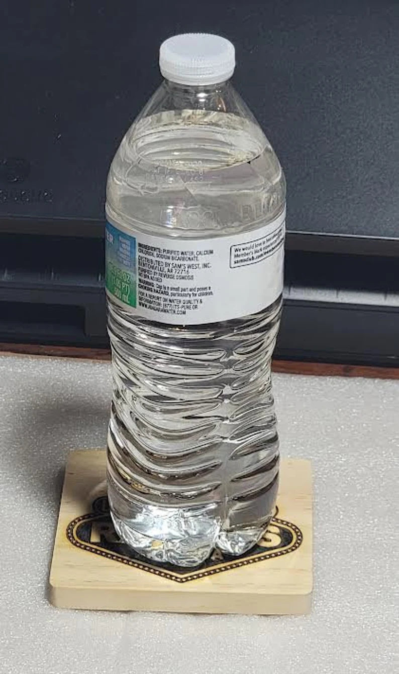 Las Vegas Raiders DRINK COASTER wood engraved stained set of 2 - Too Good Engravings