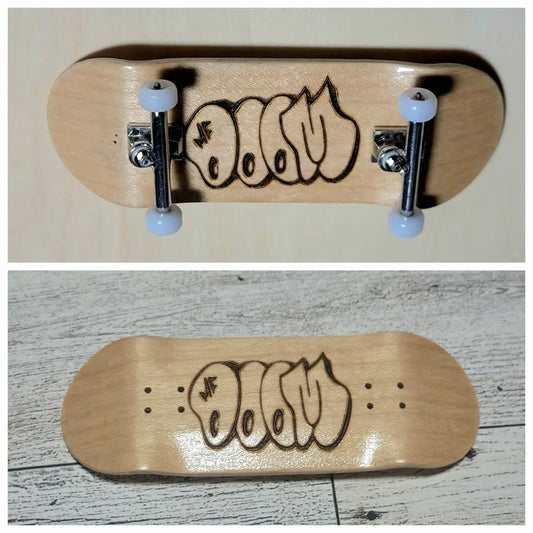Doom Fingerboard:Wood Engraved Fingerboard (Skate board) & Accessory (different colors) and Suitcase bag (two colors) - Too Good Engravings