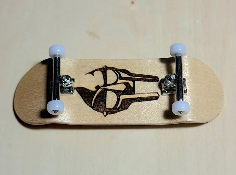 MF Doom Mask Fingerboard: Wood Engraved Fingerboard (skateboard)& Accessory (different colors) Suitcase bag ( two color) - Too Good Engravings