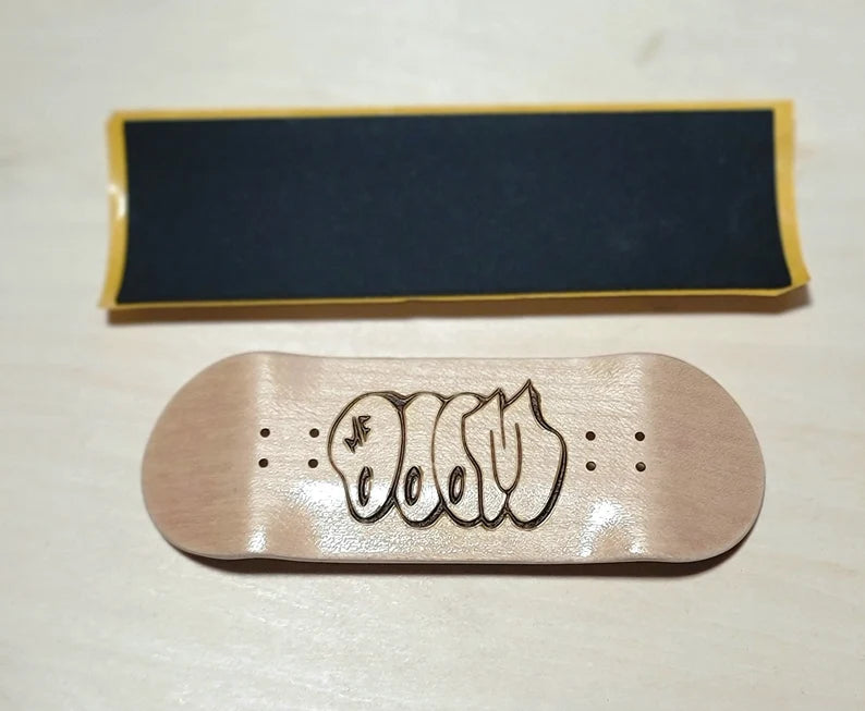 Doom Fingerboard:Wood Engraved Fingerboard (Skate board) & Accessory (different colors) and Suitcase bag (two colors) - Too Good Engravings