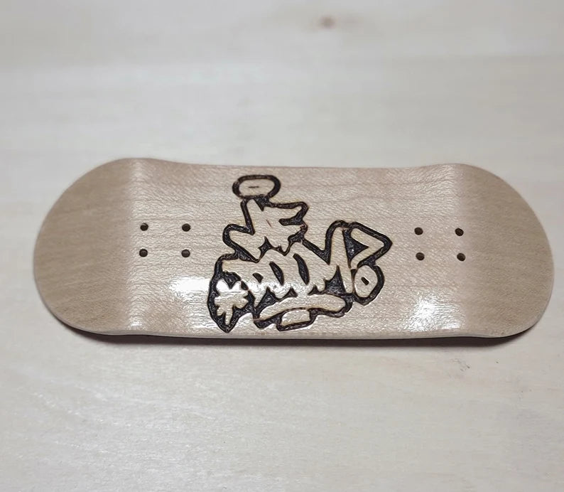 MF Doom Fingerboard: Wood Engraved Fingerboard (skateboard) & Suitcase Bag and Accessory (different colors) - Too Good Engravings