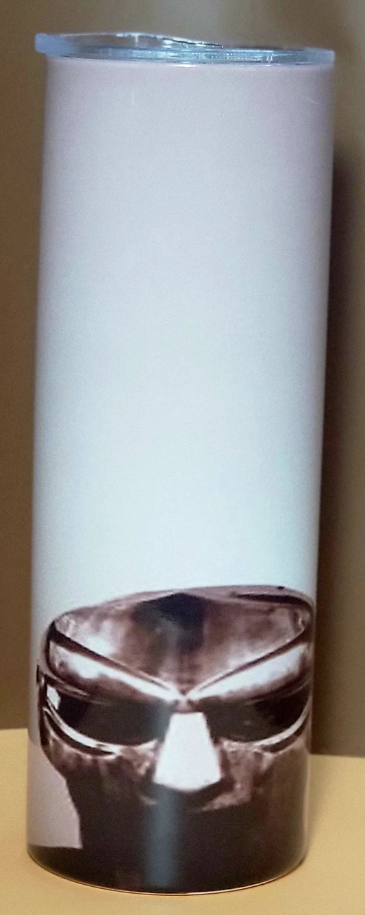 MF Doom Hip Hop Character Tumbler's 20oz Coffee Cup Mug double wall Stainless Steel Skinny Tumbler with Straw and Lid - Too Good Engravings