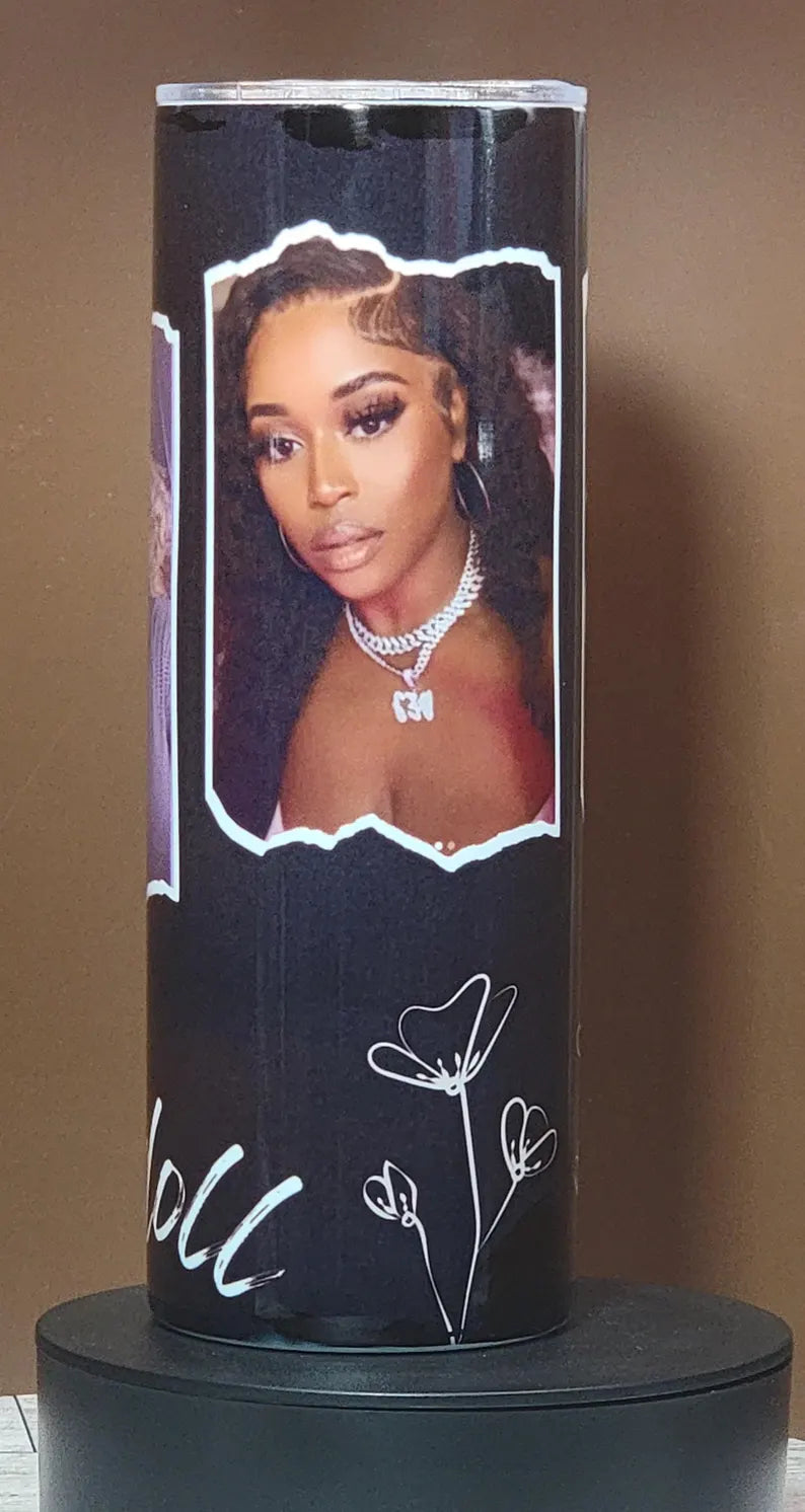 Your own Pictures collage Tumbler's 20oz and put your saying & front, has double wall Stainless Steel Skinny Tumbler with Lid and Straw - Too Good Engravings