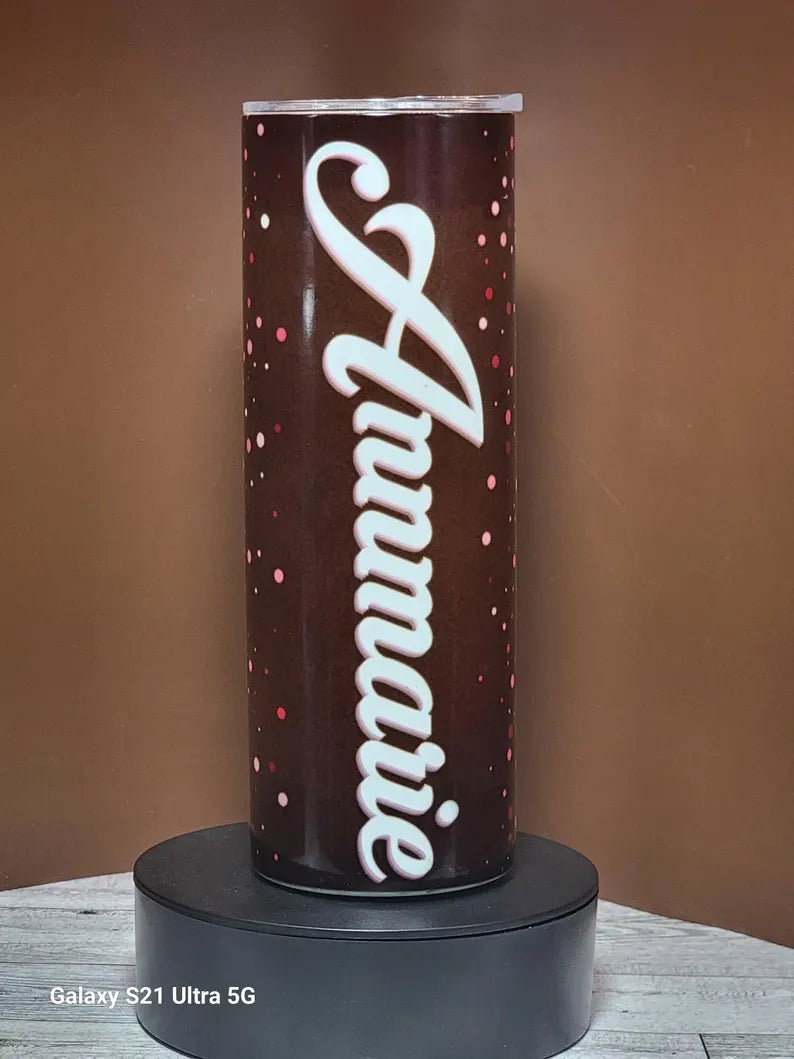 Pick Your Own Tumbler's 20oz Cup Design with Your Name, Your choice of front, double wall Stainless Steel with Lid and Straw - Too Good Engravings