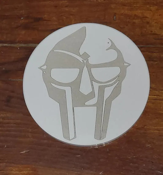 Mf Doom Mask Hip Hop Design with Ceramic Coaster - Too Good Engravings