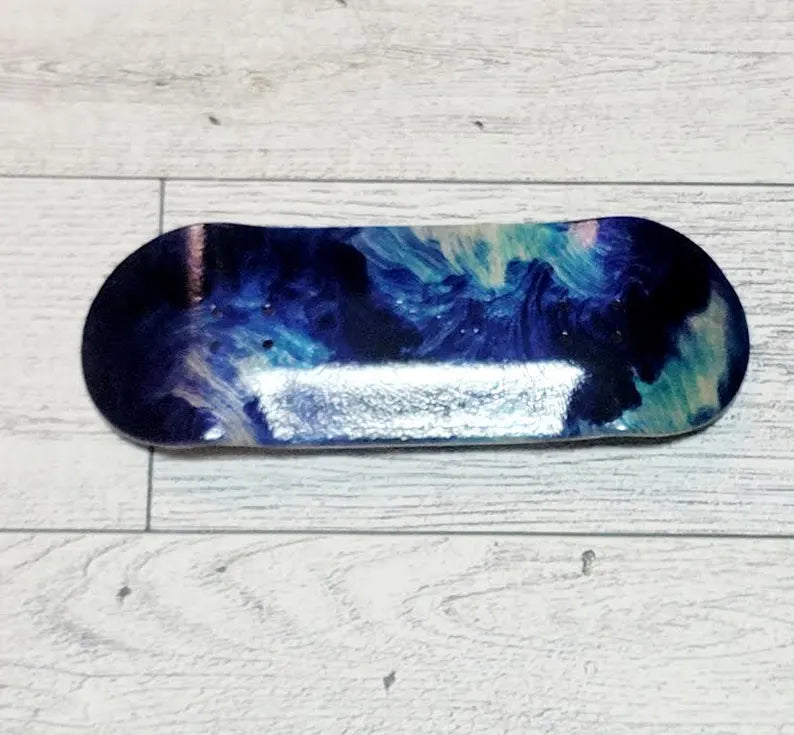 Blue Tie- Dye Fingerboard: Wooden Fingerboard - Too Good Engravings