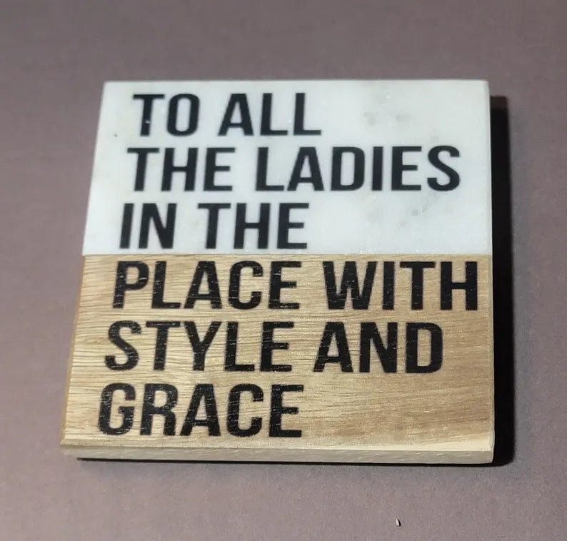Biggie Lyric Coaster: Half Marble Half Wood Coaster - Too Good Engravings