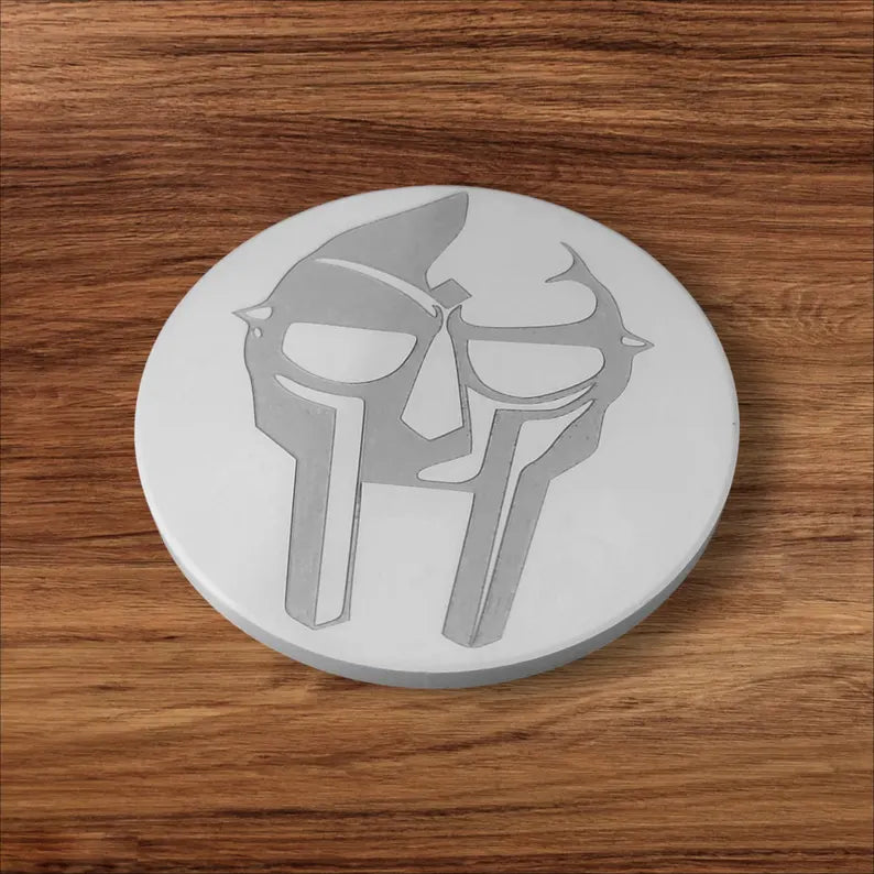 Mf Doom Mask Hip Hop Design with Ceramic Coaster - Too Good Engravings
